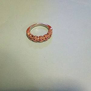 Pink zirconium in Sterling silver ring size 8